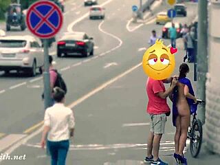Jeny got stripped in public place by a hidden camera