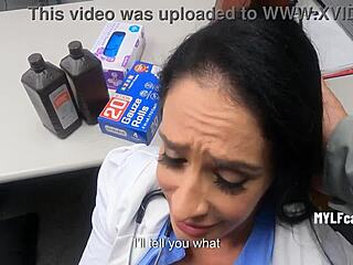 Busted Latina doctor in rough office encounter