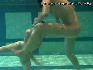 Underwater sex with bouncy tits lesbians Katka Barbara