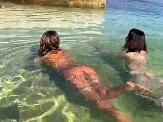 Monika Fox and Regina Moonshine are having a wild time in public
