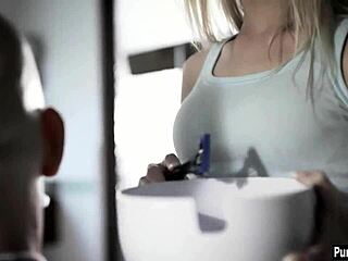 A fat dick of the stepfather is getting fucked by a hot stepdaughter