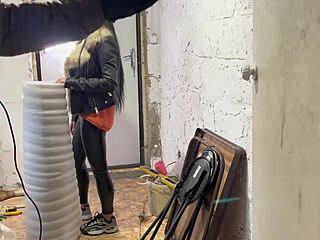 Oh my gosh, watch this step mom suck off a construction worker until he cums in her mouth!
